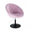 Křeslo VERA VELUR na černém talíři - levandule