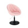 Křeslo VERA na černém talíři - světle růžové