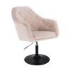 Křeslo ANDORA VELUR na černém talíři - krémové