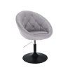 Křeslo VERA na černém talíři - šedé
