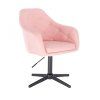 Křeslo ANDORA na černém kříži - světle růžové