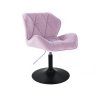 Židle MILANO VELUR na černém talíři - levandule