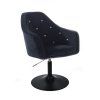 Křeslo ROMA VELUR na černém talíři - černé