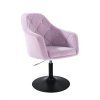 Křeslo ROMA VELUR na černém talíři - levandule