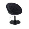 Křeslo VERA VELUR na černém talíři - černé