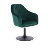 Křeslo ANDORA VELUR na černém talíři - zelené