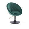 Křeslo VERA VELUR na černém talíři - zelené