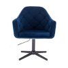 Křeslo ANDORA VELUR  na černém kříži - modré