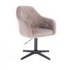 Křeslo ROMA VELUR na černém kříži - světle šedé