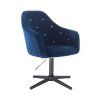Křeslo ROMA VELUR na černém kříži - modré