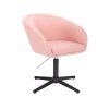 Židle VENICE na černém kříži - světle růžová