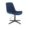 Židle PARIS VELUR na černém  kříži - modrá