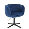 Židle MONTANA VELUR na černém kříži - modrá