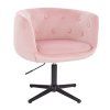 Židle MONTANA VELUR na černém kříži - světle růžová