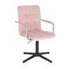 Židle VERONA VELUR na černém kříži - světle růžová