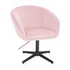 Židle VENICE VELUR na černém kříži - světle růžová