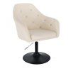 Křeslo ROMA na černém talíři - krémové