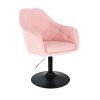 Křeslo ROMA na černém talíři - světle růžové