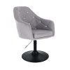 Křeslo ROMA na černém talíři - šedé