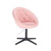 Křeslo VERA na černém kříži - světle růžové