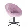 Křeslo VERA VELUR na černém kříži - levandule