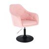 Křeslo ANDORA na černém talíři - světle růžové