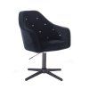 Křeslo ROMA VELUR na černém kříži - černé