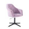 Křeslo ROMA VELUR na černém kříži - levandule