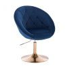 Křeslo VERA VELUR na zlatém talíři - modré