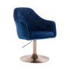 Křeslo ANDORA VELUR  na zlatém talíři - modré