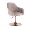 Křeslo ROMA VELUR na zlatém talíři - světle šedé