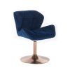 Židle MILANO VELUR na zlatém talíři - modrá