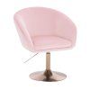 Židle VENICE VELUR na zlatém talíři - světle růžová