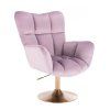 Křeslo AURORA VELUR na zlatém talíři - levandule