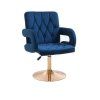 Židle BOSTON VELUR na zlatém talíři - modrá
