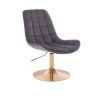 Židle PARIS VELUR na zlatém talíři - šedá