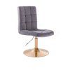 Židle TOLEDO VELUR na zlatém talíři - tmavě šedá