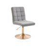 Židle TOLEDO VELUR na zlatém talíři - světle šedá