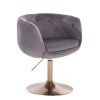 Židle MONTANA VELUR na zlatém talíři - šedá
