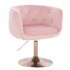Židle MONTANA VELUR na zlatém talíři - světle růžová