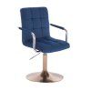 Židle VERONA VELUR na zlatém talíři - modrá