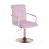 Židle VERONA VELUR na zlatém talíři - levandule