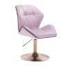 Židle MILANO MAX VELUR na zlatém talíři - levandule