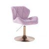 Židle MILANO VELUR na zlatém talíři - levandule