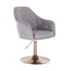 Křeslo ROMA na zlatém talíři - šedé