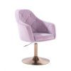 Křeslo ROMA VELUR na zlatém talíři - levandule
