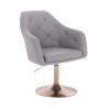 Křeslo ANDORA na zlatém talíři - šedé