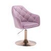 Křeslo ANDORA VELUR na zlatém talíři - levandule