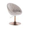 Křeslo VERA VELUR na zlatém talíři - světle šedé