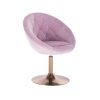 Křeslo VERA VELUR na zlatém talíři - levandule